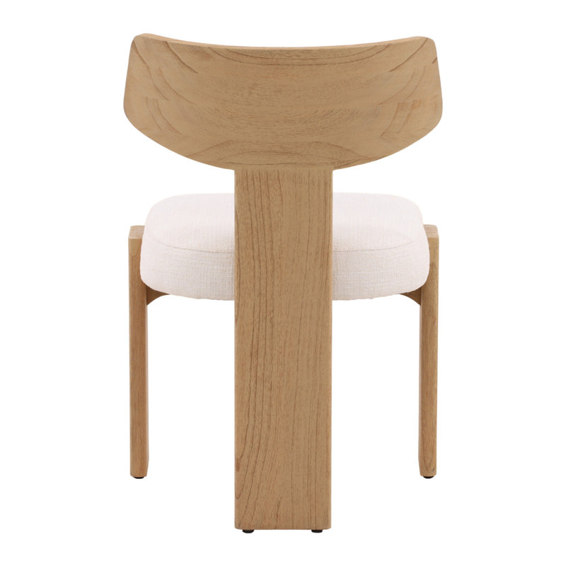 Ian Mindi Wood Upholstered Dining Chair, Cream (Set of 2)