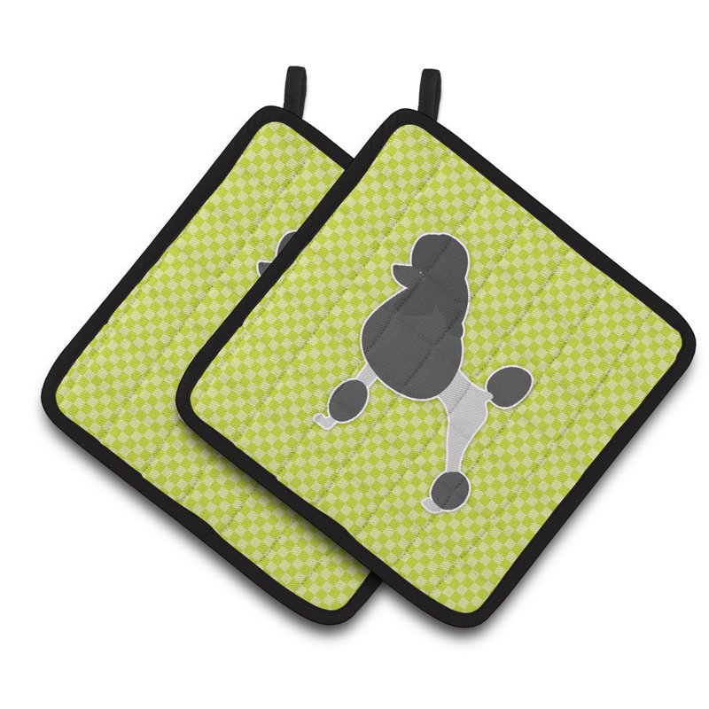 Poignée caniche en damier, Vert