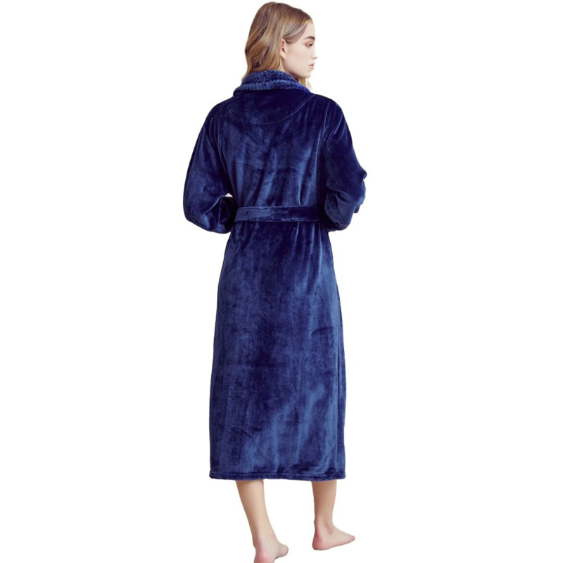 Peignoir en molleton avec poches Vasco, M / G, Bleu marine