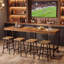 Table de bar extra longue en bois massif 70,9 pouces, table de bar étroite avec repose-pieds, table de pub à hauteur de comptoir pour bars, restaurant, salle à manger-691882710