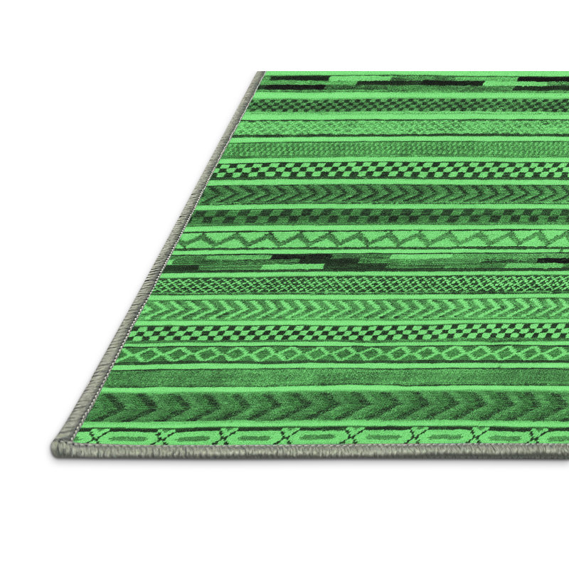 Washable Geometric Indoor Rug, Runner 2' x 5'