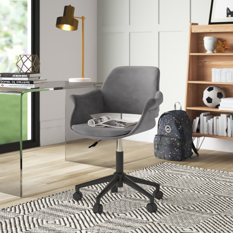 Nyssa Velvet Task Chair, Gray