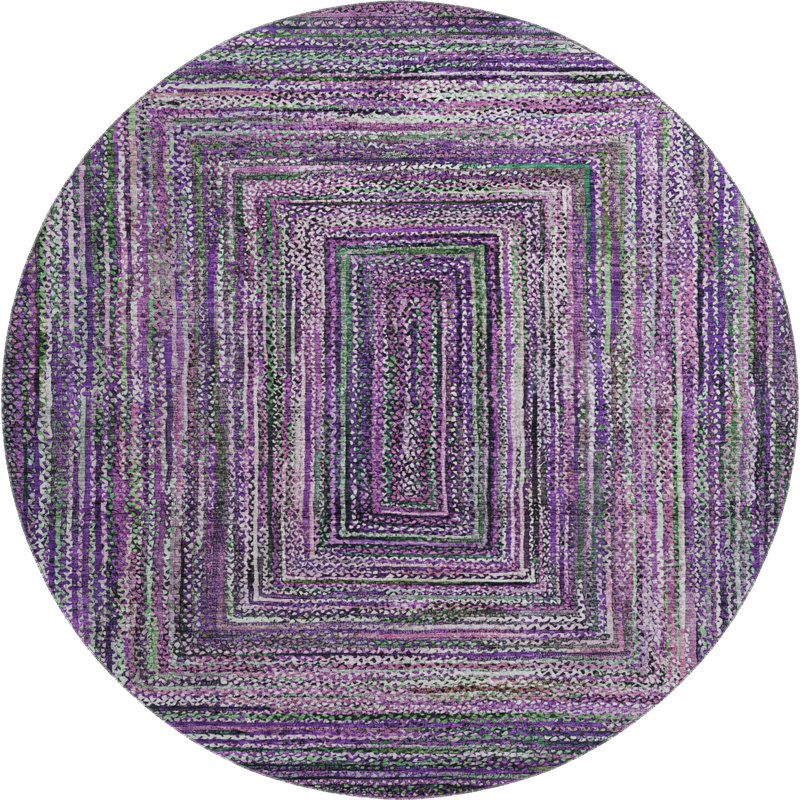 Premium Machine Washable Bucz AMF1725 Geometric Rug, Round 8'