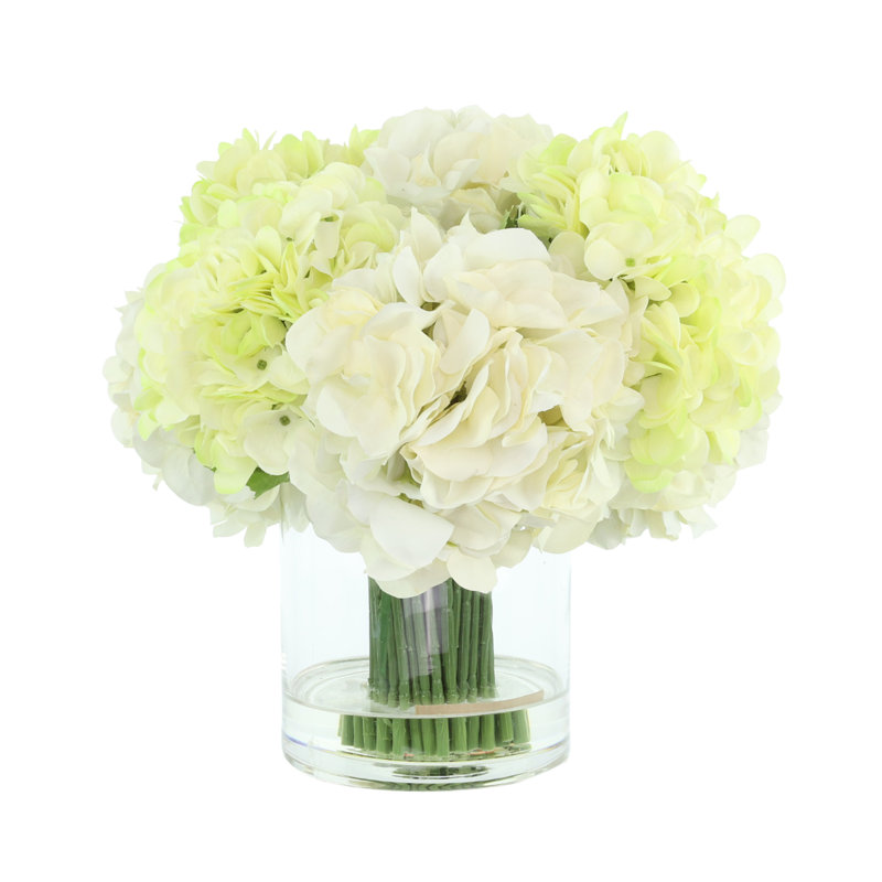 Hydrangeas Arranged in Glass Vase