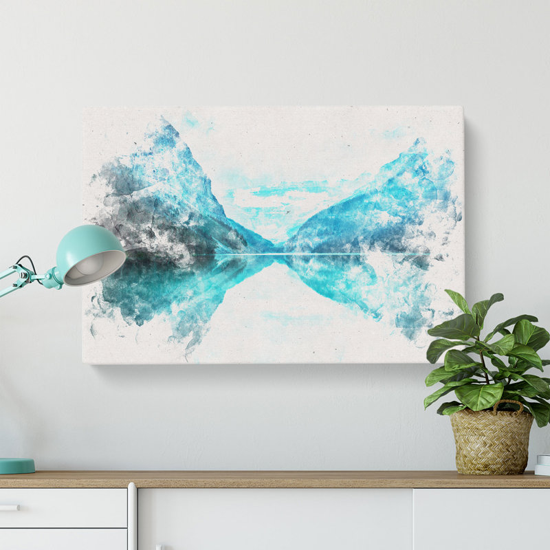 Lake Louise in Canada Watercolour - Wrapped Canvas, 35cm H x 50cm W x 3cm D