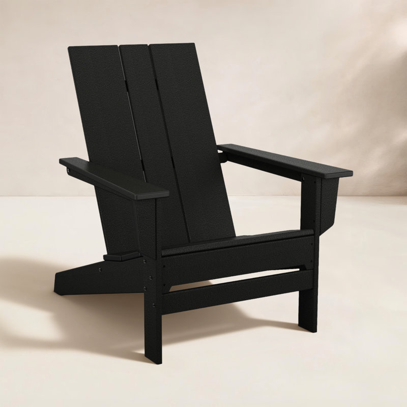 Erlene 30.7'' W High-Density Polyethylene Adirondack Chair, Black