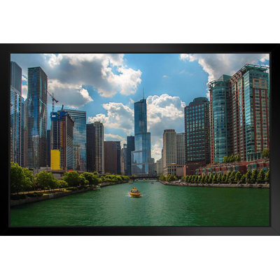 Chicago Illinois Skyline Lake Michigan Photo Photograph White Wood Framed Art Poster 20X14 -  Trinx, 3EEC2FD2617E44D5BC14DA7411147365