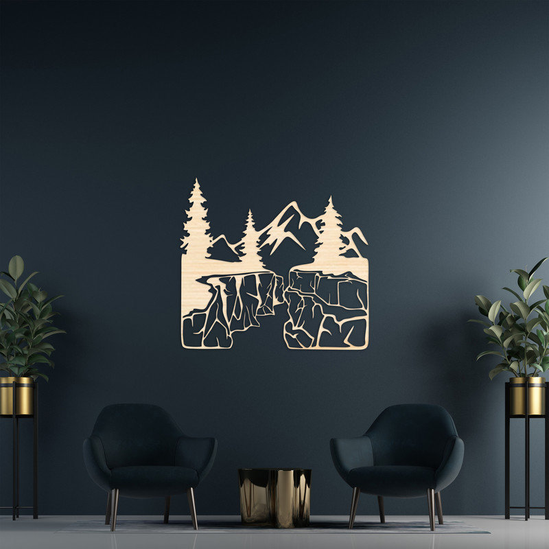 Millwood Pines Wall Art Decor with Mountain, Trees, and Valley - ACM ...