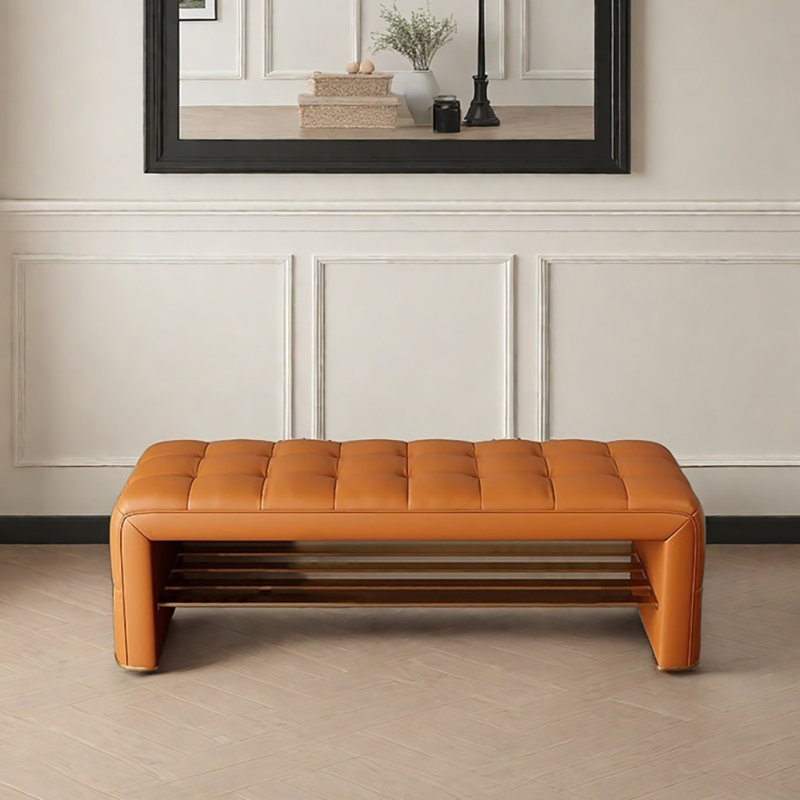 47.2in Shoe Storage Bench, Orange