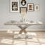 Ensemble de table de salle à manger de luxe blanc et argent avec 6 chaises en cuir blanches-2011508487-2011508481-2011508482