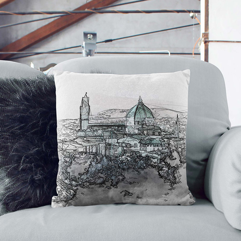 Square Throw Cushion, White, 55cm H x 55cm W x 20cm D