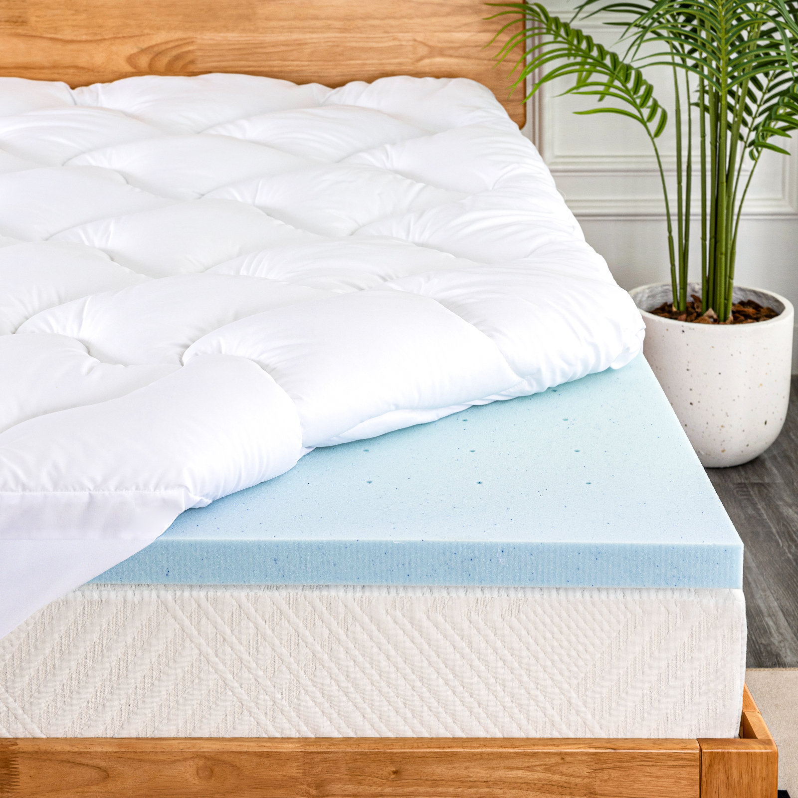 Alwyn Home Macdougal 2'' Gel Memory Foam Topper & 2'' Pillow Top