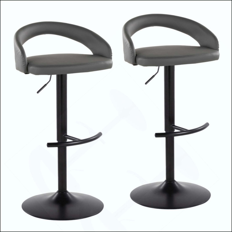 Repose-pieds de tabouret de bar réglable - ensemble de 2, Noir