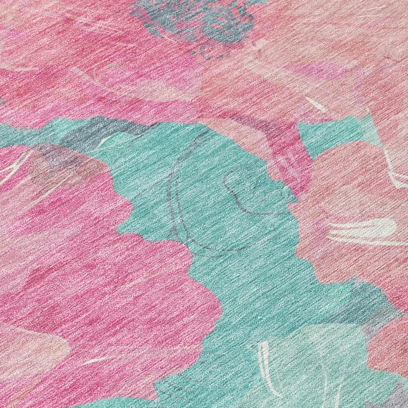 Tapis intérieur / extérieur rose Aurithra , 5' x 7'6"