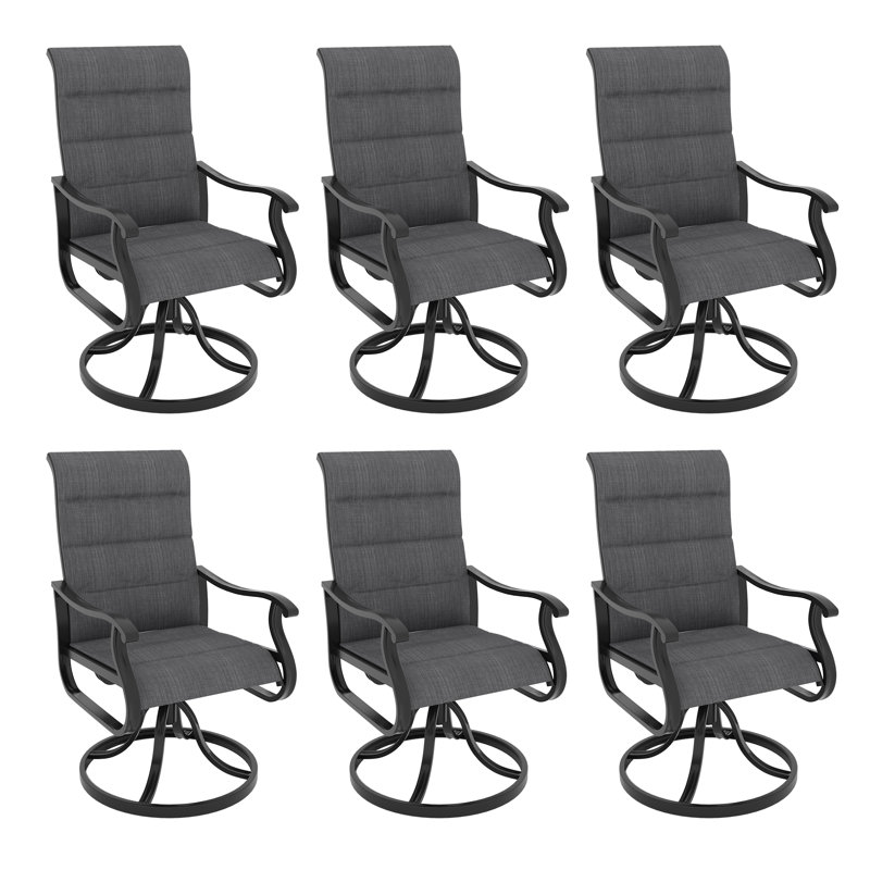 Ensemble de 6 chaises de patio Derrald, Gris foncé