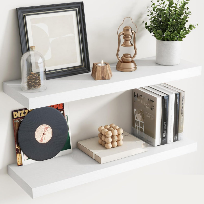 3.5 cm H x 80 cm W Floating Shelf Bookcase
