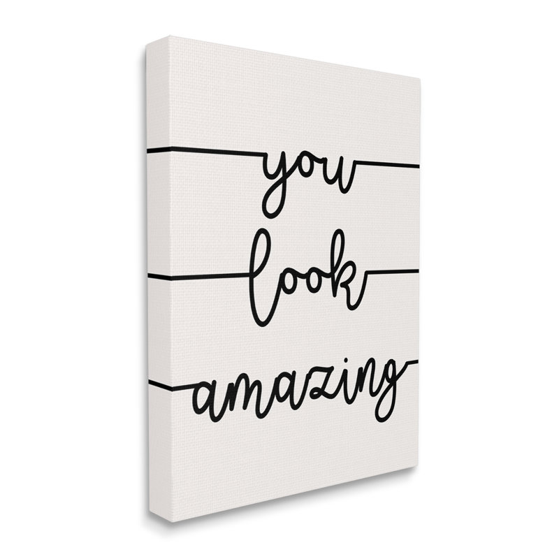 You Look Amazing Expression Abstract Line, Toile tendue, H 48 po x l 36 po