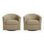 Fauteuil demi-tonneau pivotant en similicuir crème Parlington-1775895628