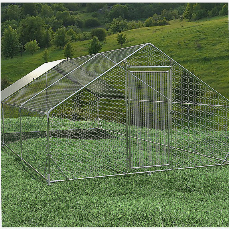 Grand poulailler en métal avec cage de volaille et poulailler avec cage imperméable et anti-ultraviolet