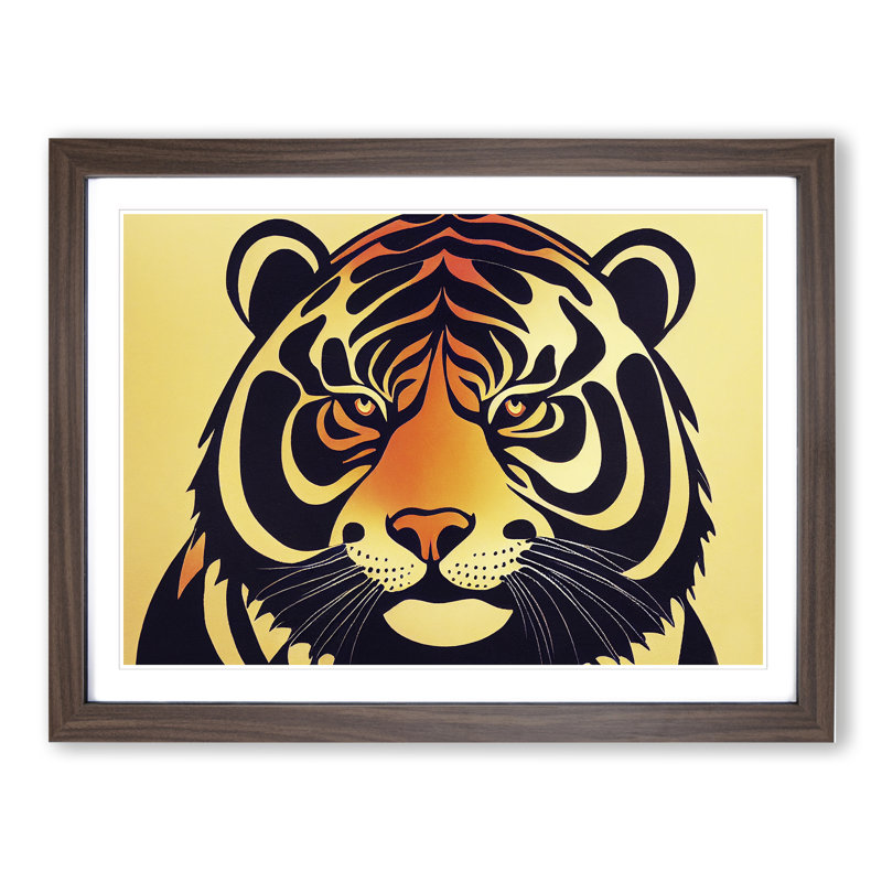 Tiger Vol.1 Abstract - Single Picture Frame Print, 46cm H x 64cm W x 2cm D, Walnut Framed
