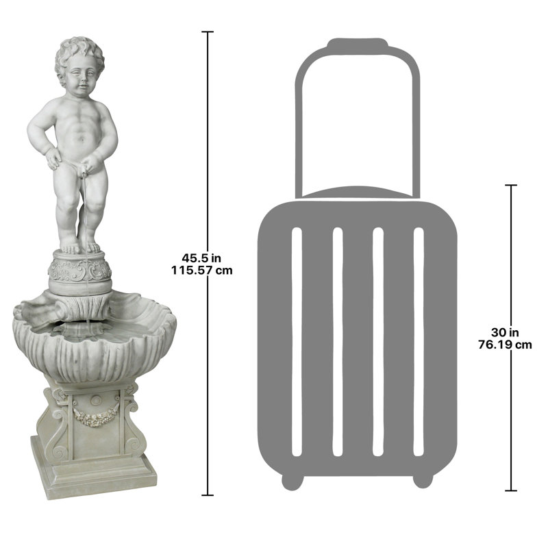Fontaine sculpturale Manneken Pis avec base piédestal