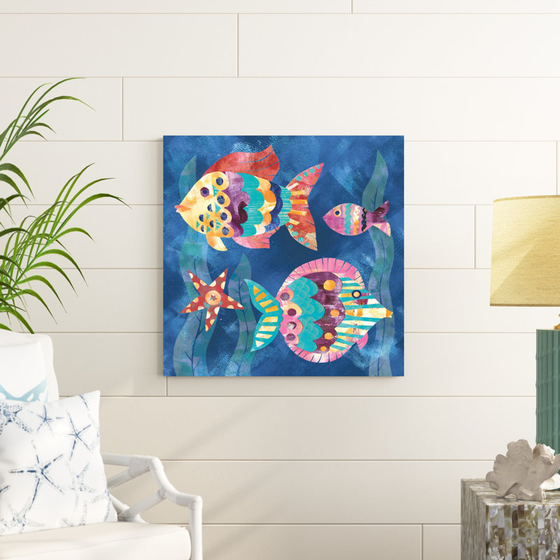 Boho Reef Fish II par Wild Apple Portfolio - Peinture, H 30 po x l 30 po, Toile tendue, Non