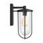  Lanterne murale d'extérieur en verre transparent noir à 1 ampoule-1197954033
