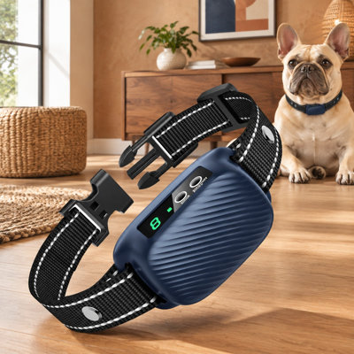Bark management for medium and large dogs is automatic with this rechargeable waterproof smart collar, which offers 8 sensitivity settings and beep/vibration modes; shipped through a fulfillment service.