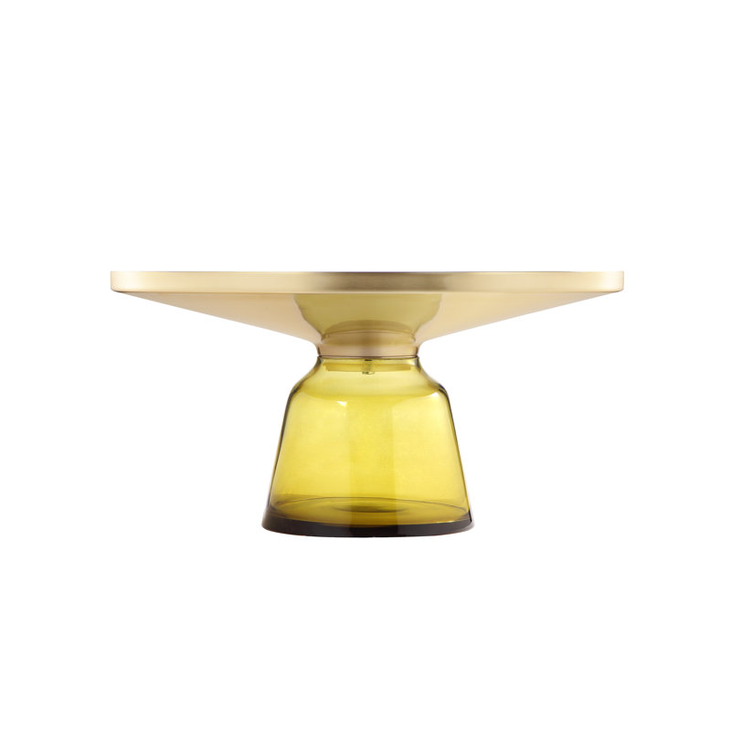 Gbelinda Coffee Table Gray Glass, Yellow