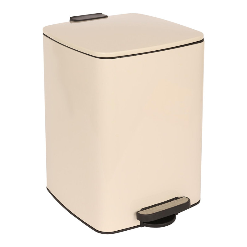 Stainless Steel Step On Kitchen Trash Can - 20L, Beige