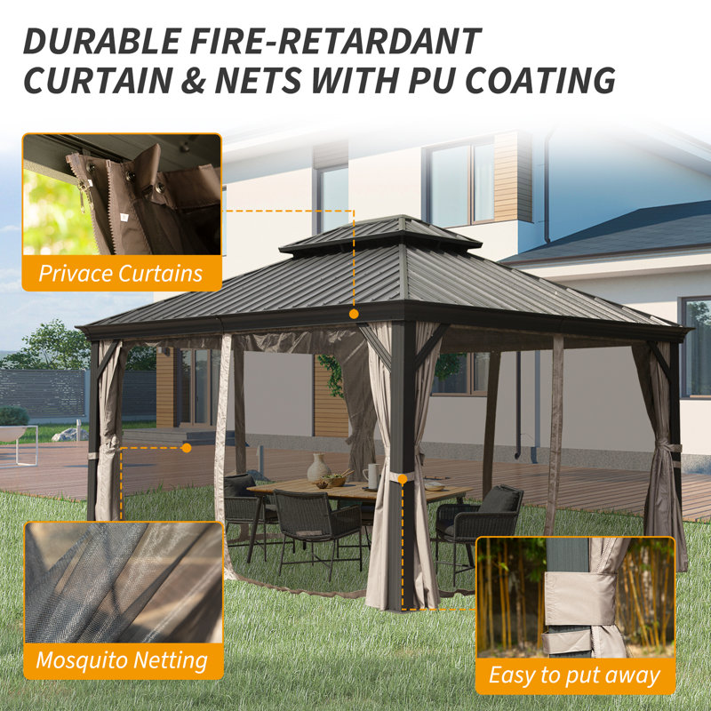Aluminum Patio Gazebo, 12 Ft x 16 Ft