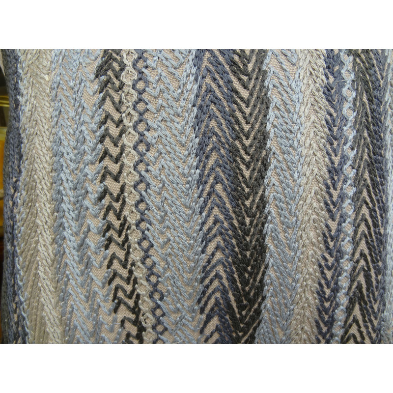 Coussin décoratif en lin Zigzag Rows, H 26 po x l 26 po, Carré