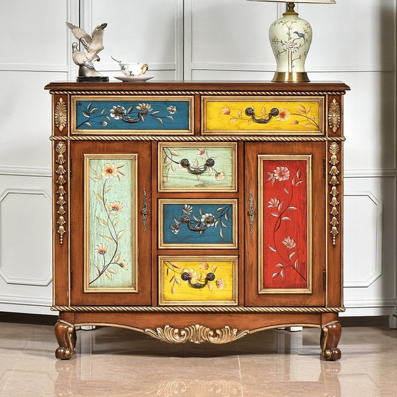 Armoire double 5 portes Vintage, Marron foncé