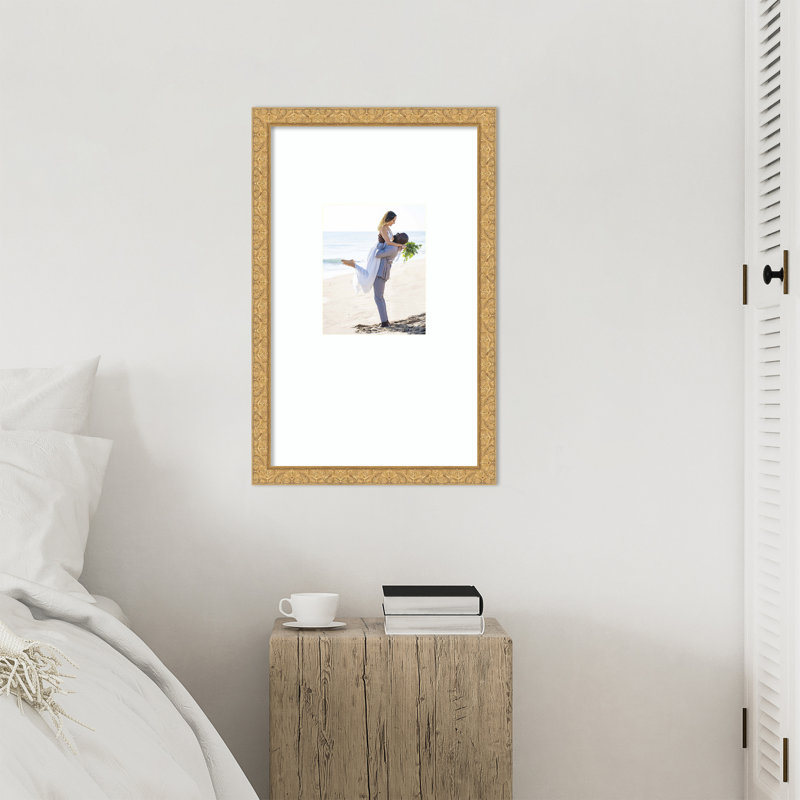 Cadre photo Lila, 16 x 26 avec passe-partout 8 x 10, Lila Gold Smooth Bright White
