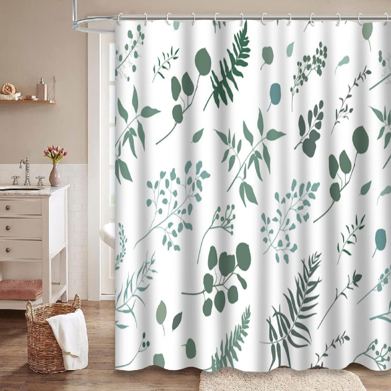 Rideau de douche avec 12 crochets, L 72 po x l 84 po