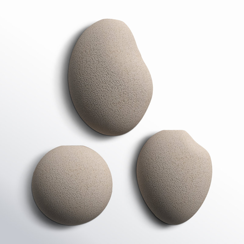 3 Piece 9.75" Ceramic Wall Vase Set, Gray