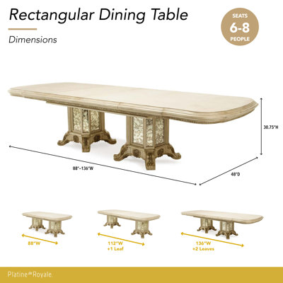 Platine De Royale Champagne Dining Table