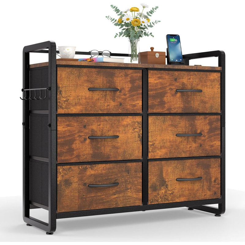 6 Drawer Storage Drawer, Brown