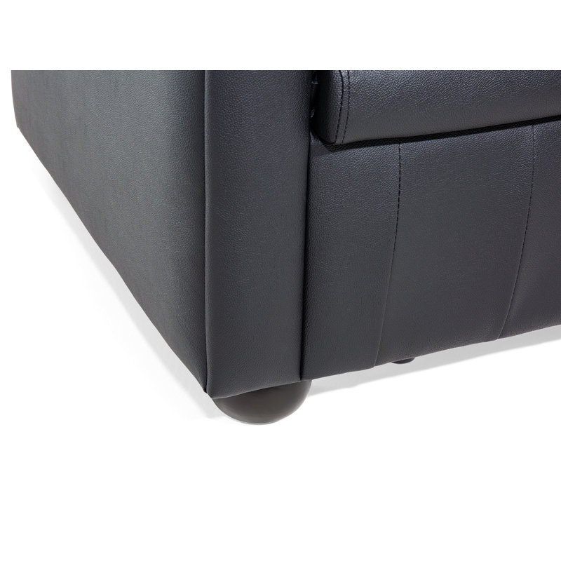 Impriano Faux Leather Chesterfield Chair, Black Leather Match