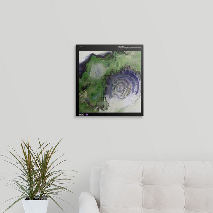 « richat structure-usg earth », reproduction d’impression, H 16 po x l 16 po x P 1,25 po, Toile