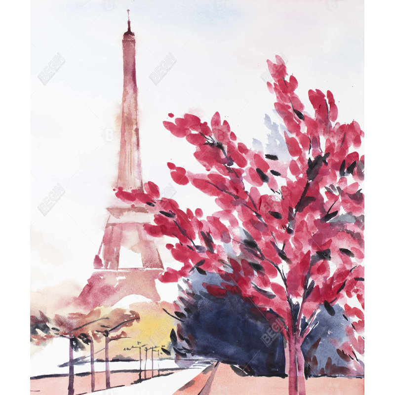 Paris & Eiffel Scene Red Scenic Duvet Cover | Home Decor