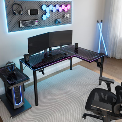 Bureau en L, noir, 60 po