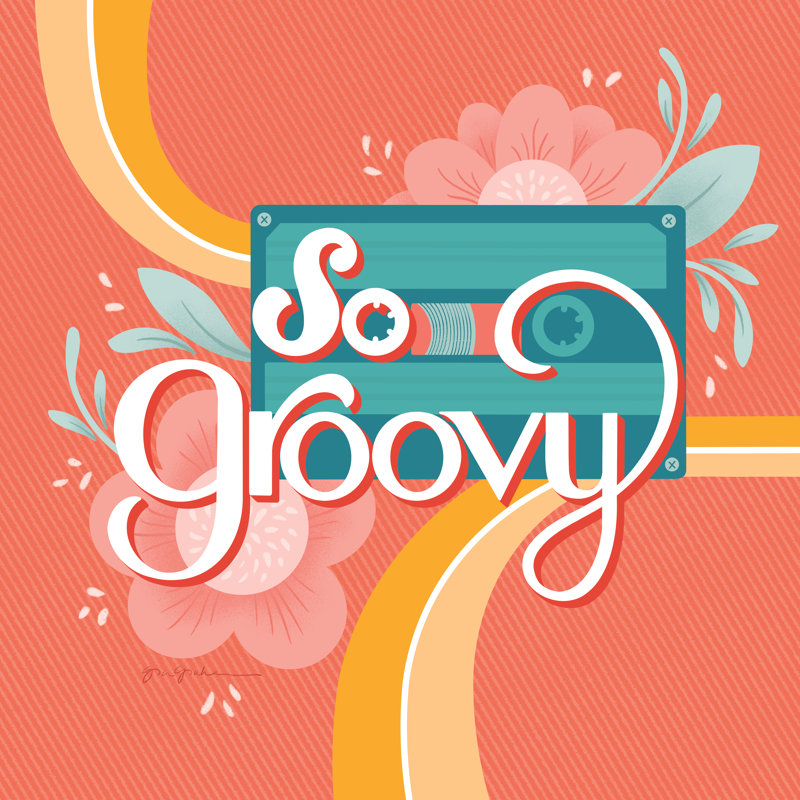 So Groovy I by Gia Graham - Wrapped Canvas Print, 30cm H x 30cm W x 3.8cm D