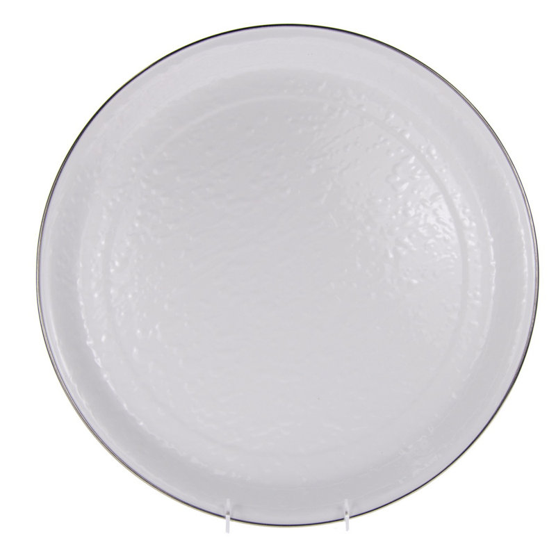 Swirl Tray, Medium 15.5" Tray, Solid White Textured