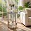 Kai Lee 13.8" W x 13.8" D x 21" H 2-Tier Crystal Inlay Mirrored Glass End Table