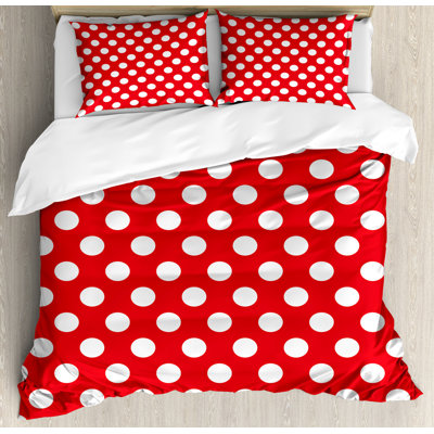 Ensemble de housse de couette à motif rétro "retro 50s 60s emblématique pop art style pique-nique pois