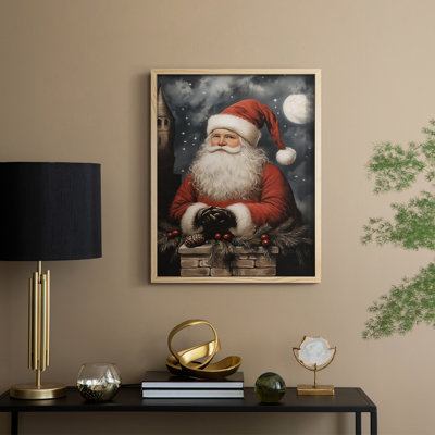 «Christmas Holiday Art», série 2, reproduction encadrée CLIV - bois massif