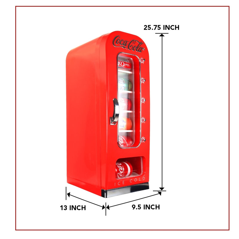 Coca-Cola Vahig Mini Fridge 10 Can Retro Vending Machine Style Beverage Cooler