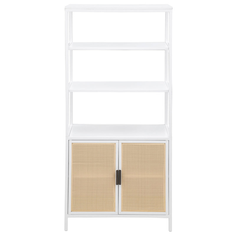 Kenneth White 3-Shelf Radio Weave Accent Cabinet, White/Natural