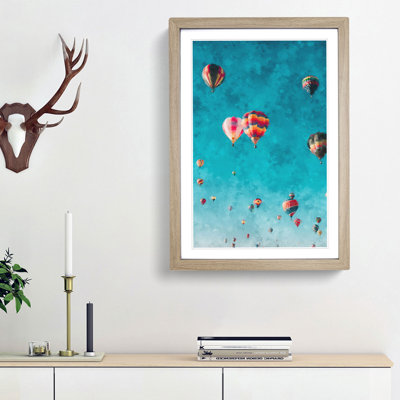 Hot Air Balloons on the Rise - Framed Print